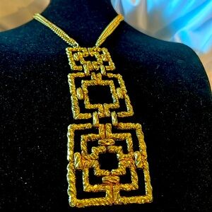 Vintage Gold Etruscan Runway Statement Necklace - Gold Available No Silver